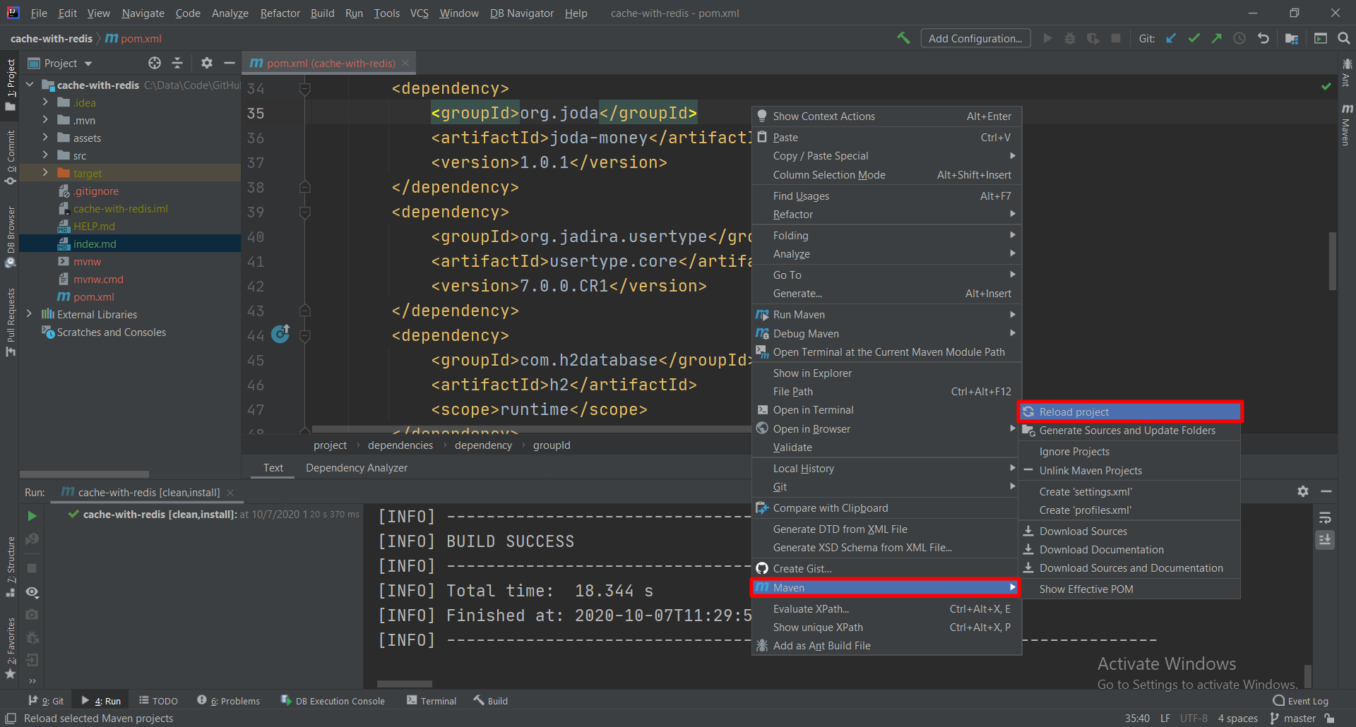 Maven Reload Project