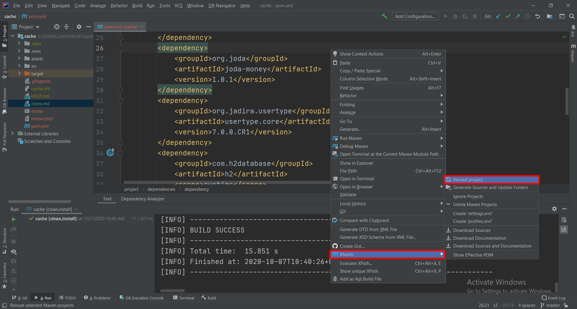 Maven Reload Project