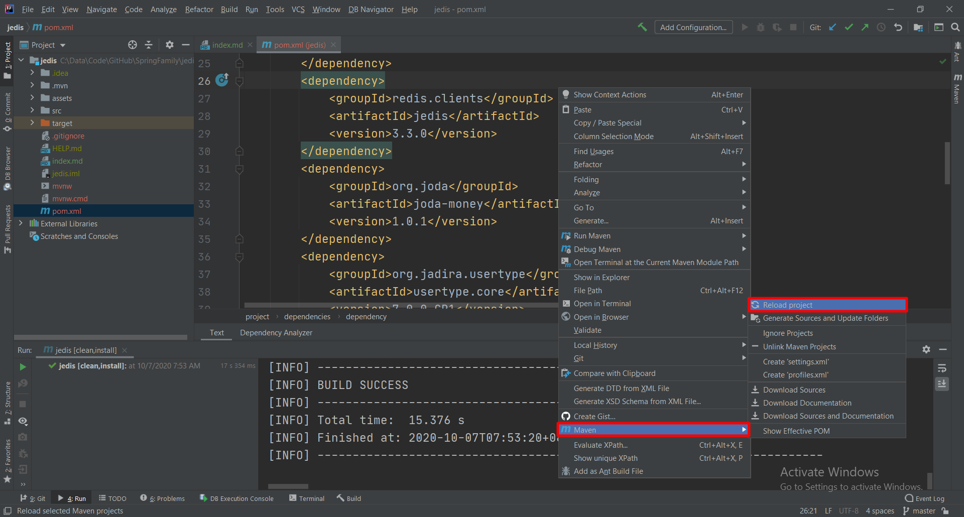 Maven Reload Project