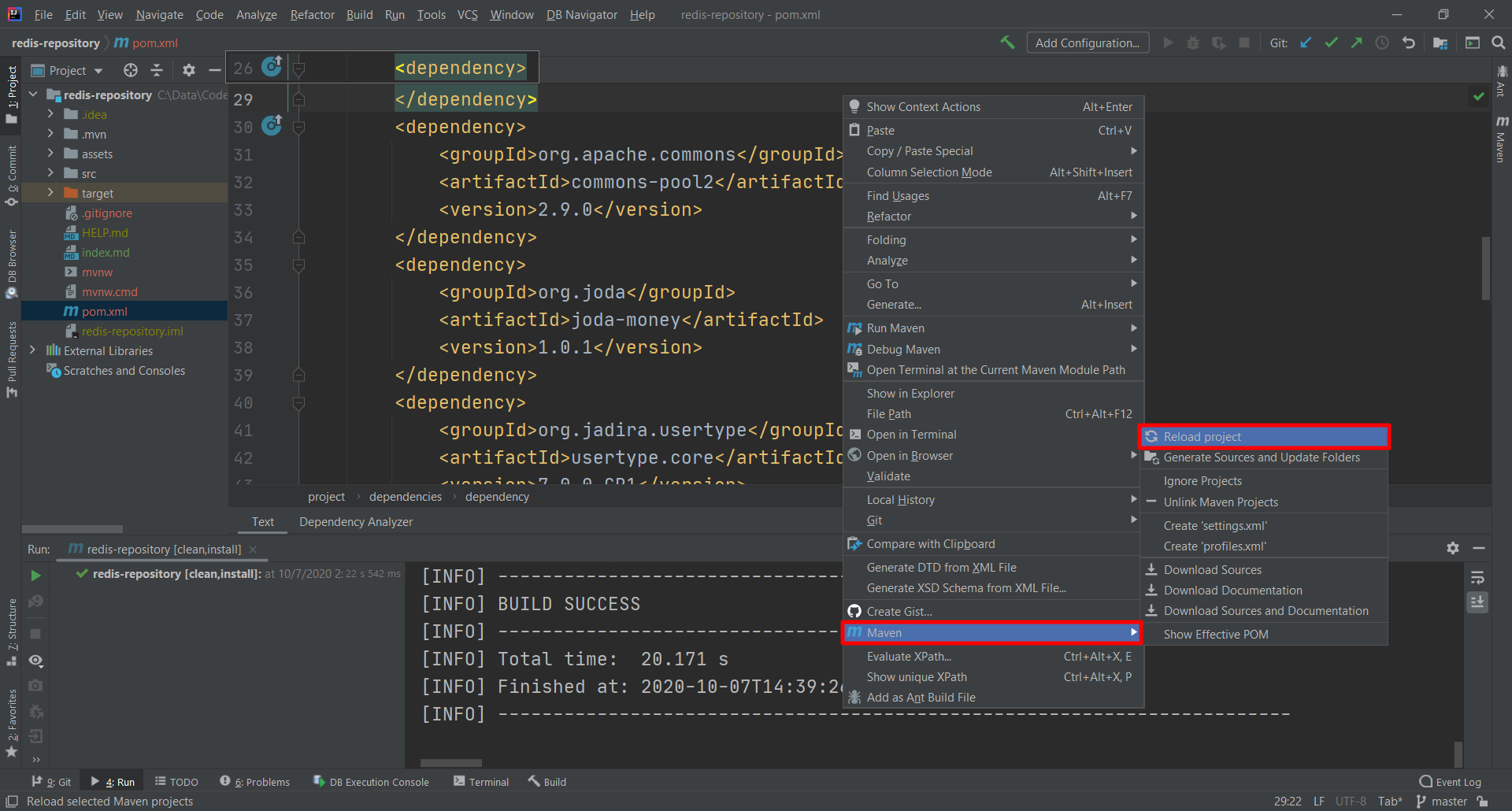 Maven Reload Project