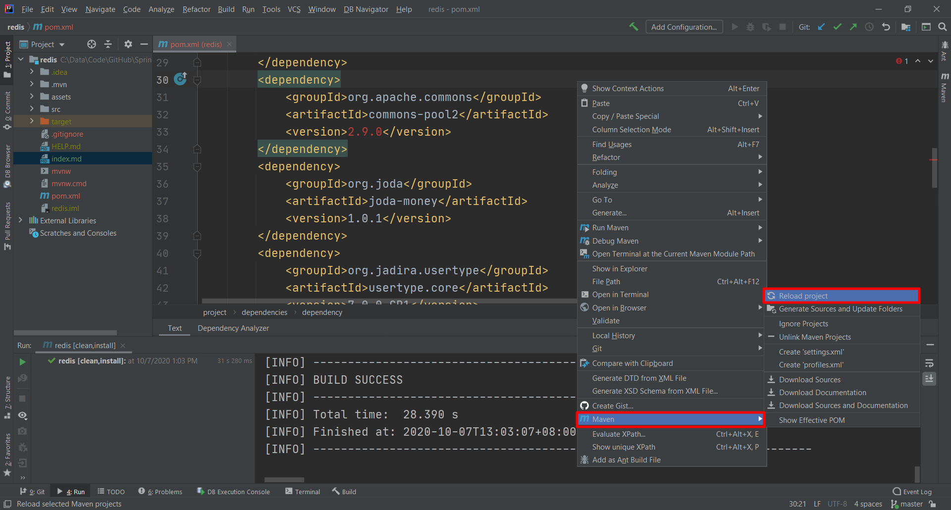 Maven Reload Project